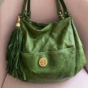 Tory Burch retro green hobo bag